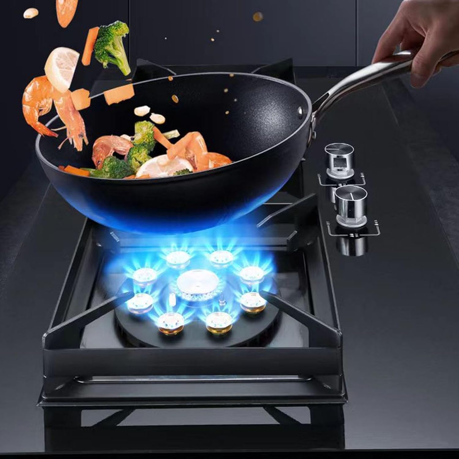 Gas Stove,Electronic Pulse Type Gas Stove,Heat Load 7.2KW/24566.4BTU Gas Cooktop,with Timer Function Gas Hob,for Caravan Home Camping Indoor(Ng)