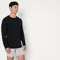 Amazon Essentials Men's Slim Fit Cotton Crewneck Undershirts Pack of 6 - Soft Breathable Long Sleeve Basics