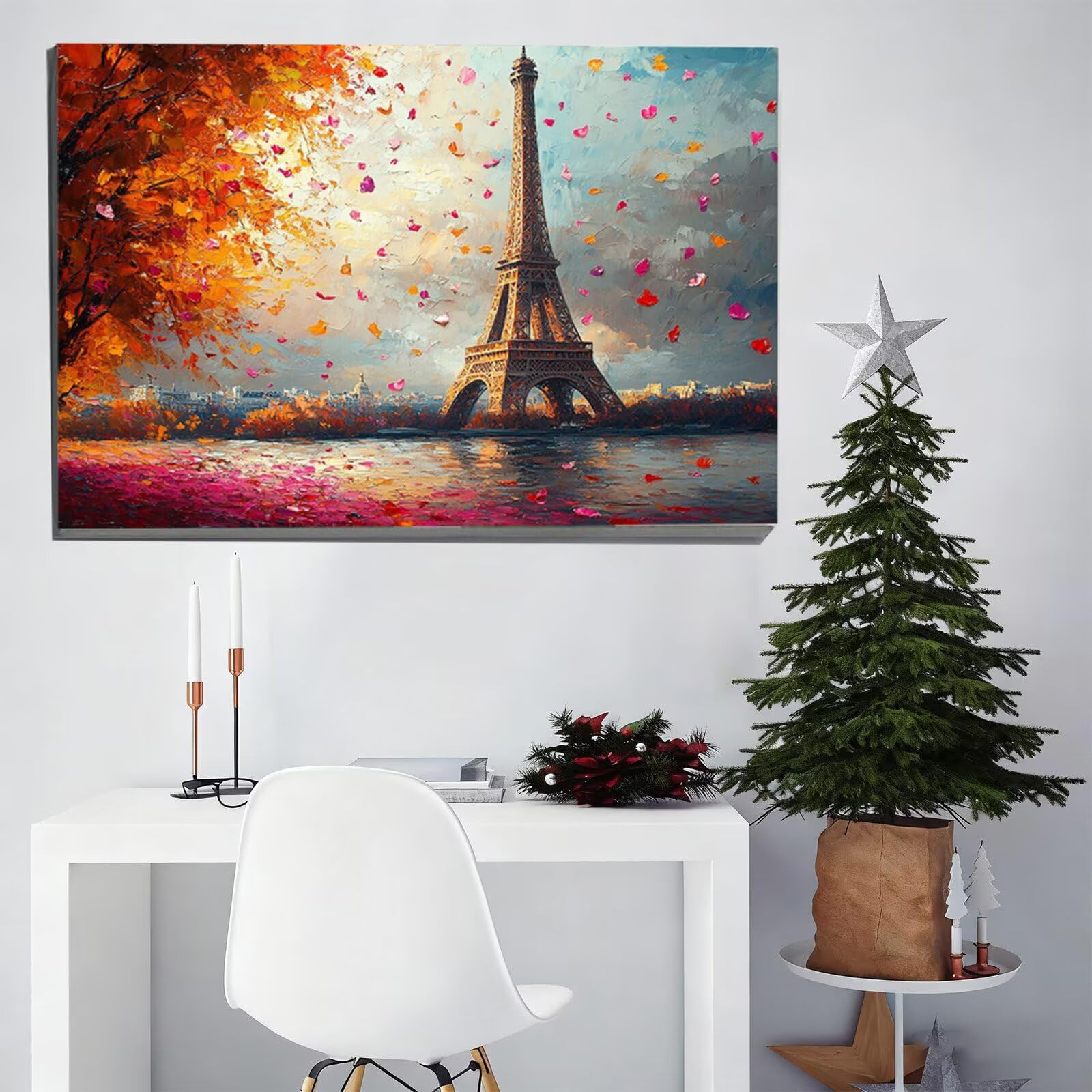 Malen Nach Zahlen Erwachsene Herbst Malen Nach Zahlen 135x100CM Paint by Numbers Ahorn Bild DIY Set Erwachsene Basteln mit Pinsel und Acrylpigment, Ohne Rahmen, Home Deko Wohnzimmer, Geschenke W6-904