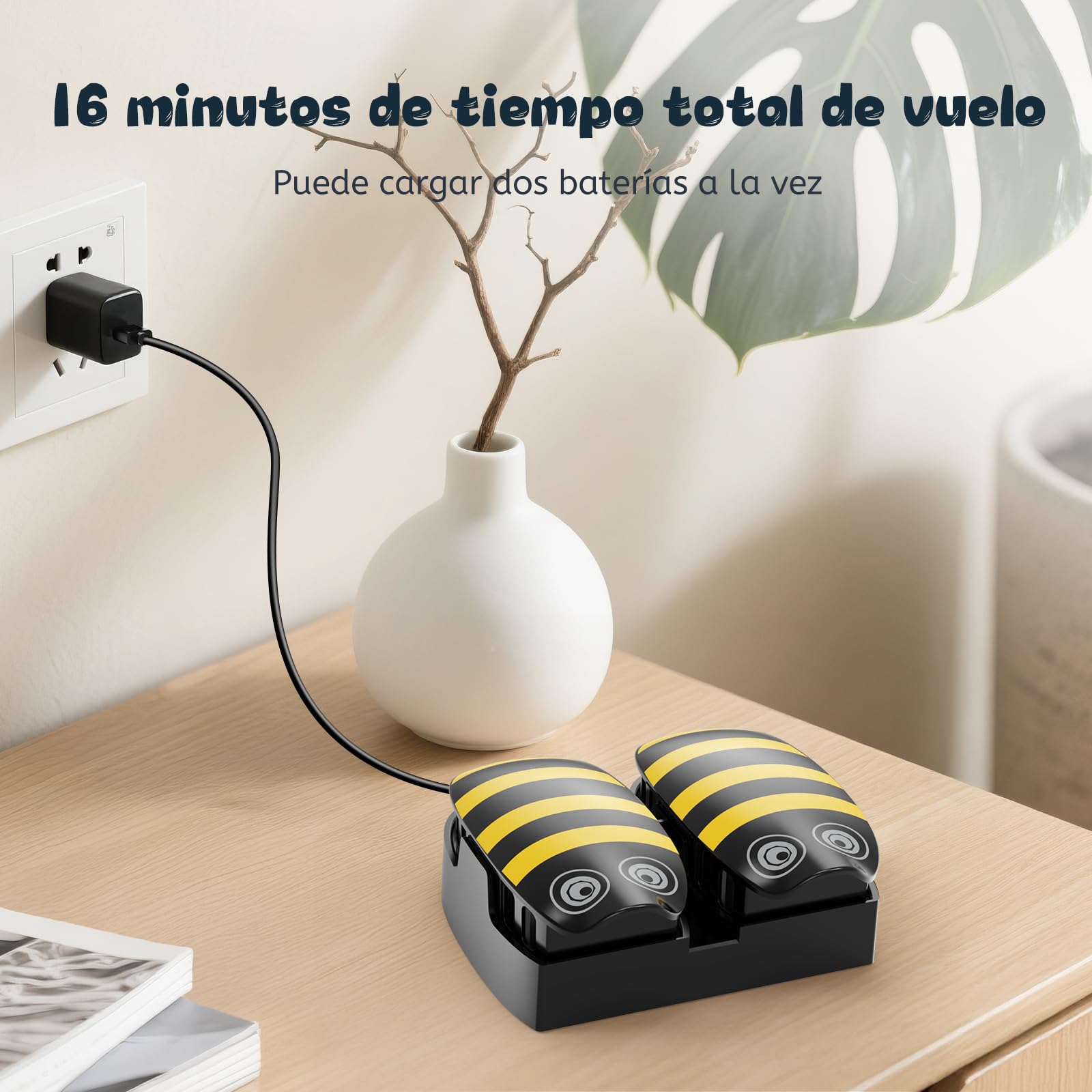 Loolinn | Dron para Regalar a Niños - Diseño Divertido, Fácil de Volar, Seguro para los Niños, Acrobacias de 360°, Cargador con Dos Baterías Incluidas (Idea Regalo)