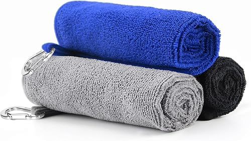 Booms Fishing B0T - Toalla de pesca de microfibra con clip, paquete de 3 colores surtidos