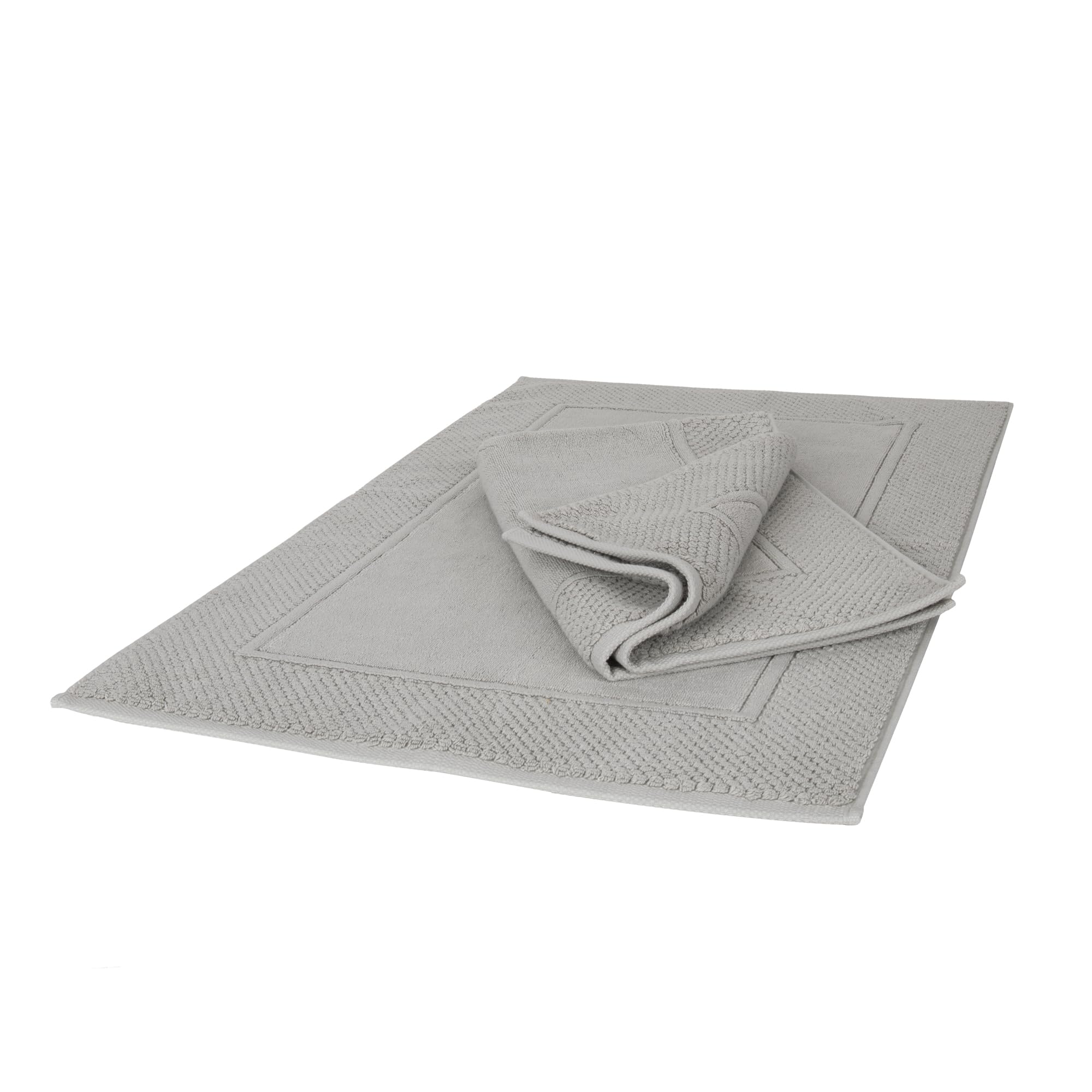 Ruggeri - Juego de 2 Alfombras de Baño 50x80 cm - 100% Algodón Extra Suave - Colección Let's Color! (Gris)