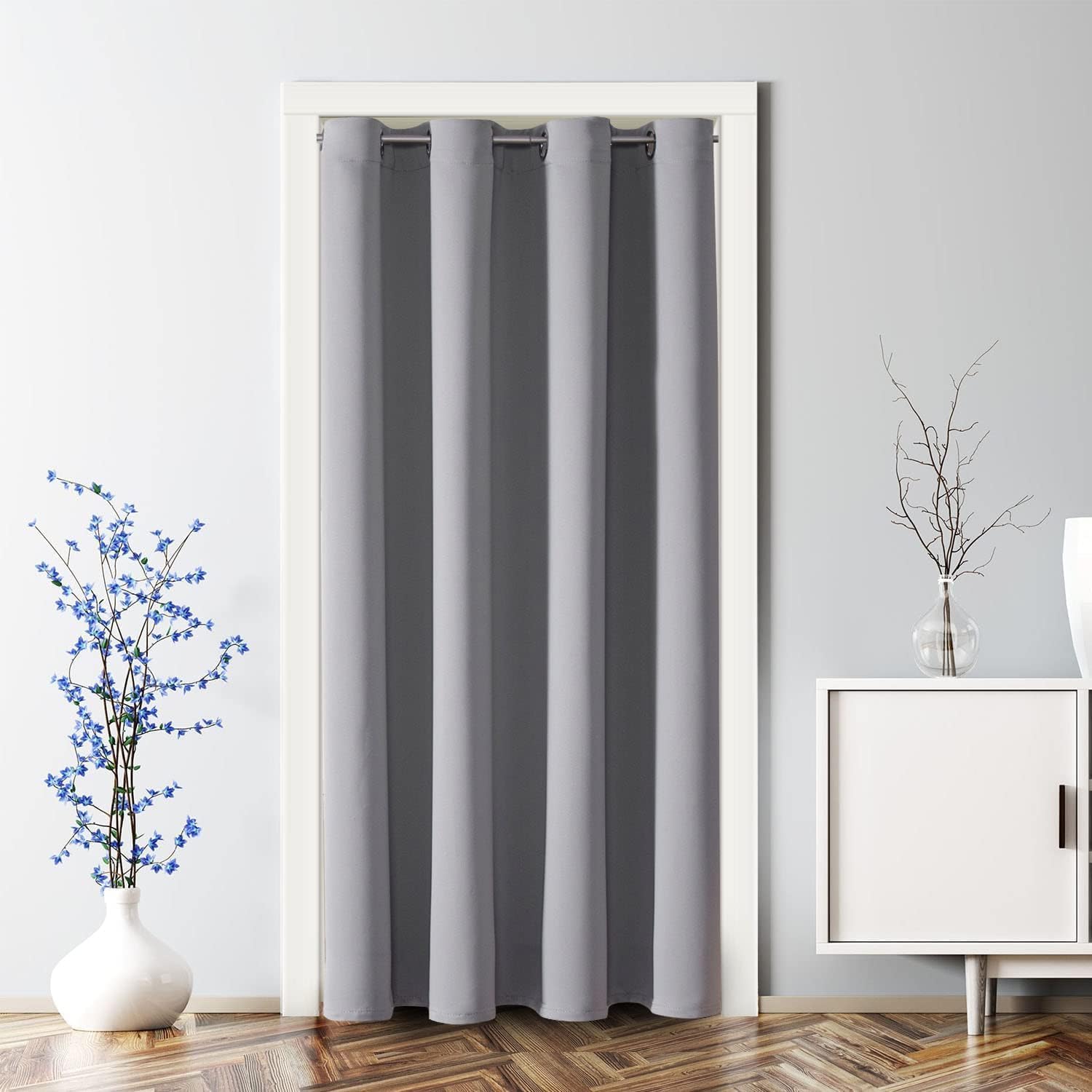 ChrisDowa Grommet Blackout Curtains for Bedroom - Thermal Insulated Room Darkening Curtains for Living Room (1 Panel Set, Light Grey, 52W x 72L)