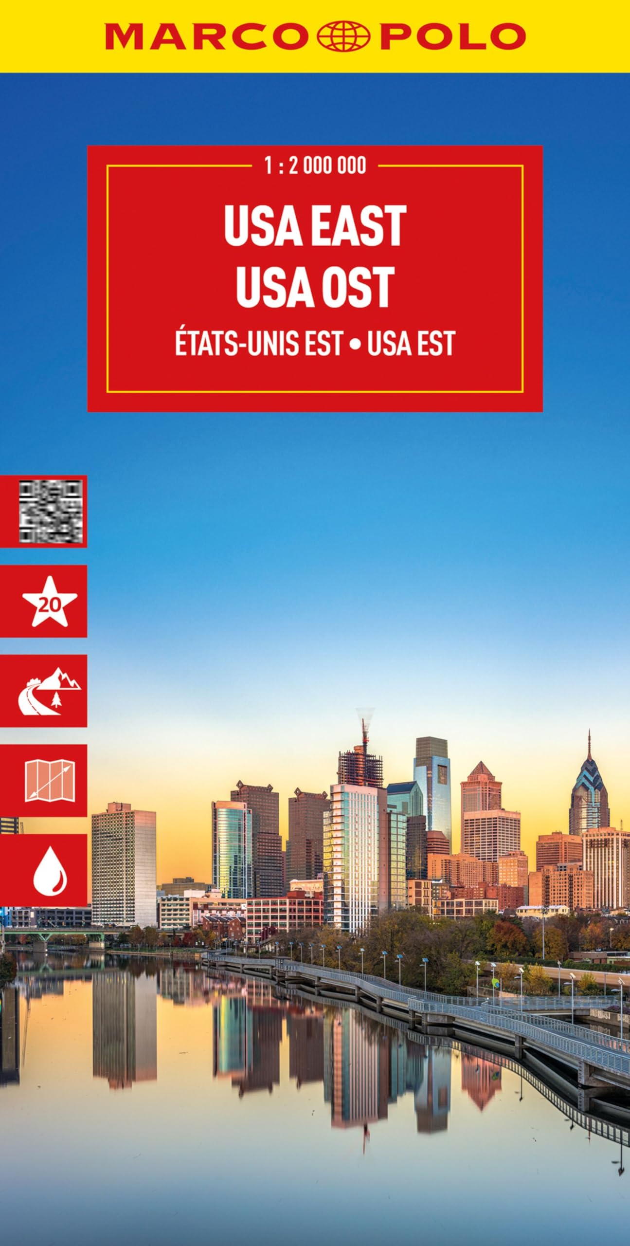 Marco Polo USA East Road Map: Travel Map for Road Trips with Top Sights and Scenic Routes (Folded Map): Atlantic Coast, Great Lakes and Appalachian Mountains (Marco Polo Maps)