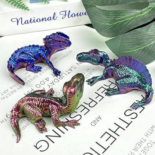 Miniatura 5 de RESINWORLD Juego de 6 moldes de silicona de dinosaurio 3D, molde de resina de dinosaurio para bebé, lindo molde de dinosaurio animal para fundición