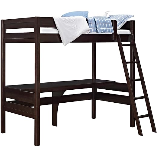 Aprodz Mango Wood Kids Bunk Bed with Desk