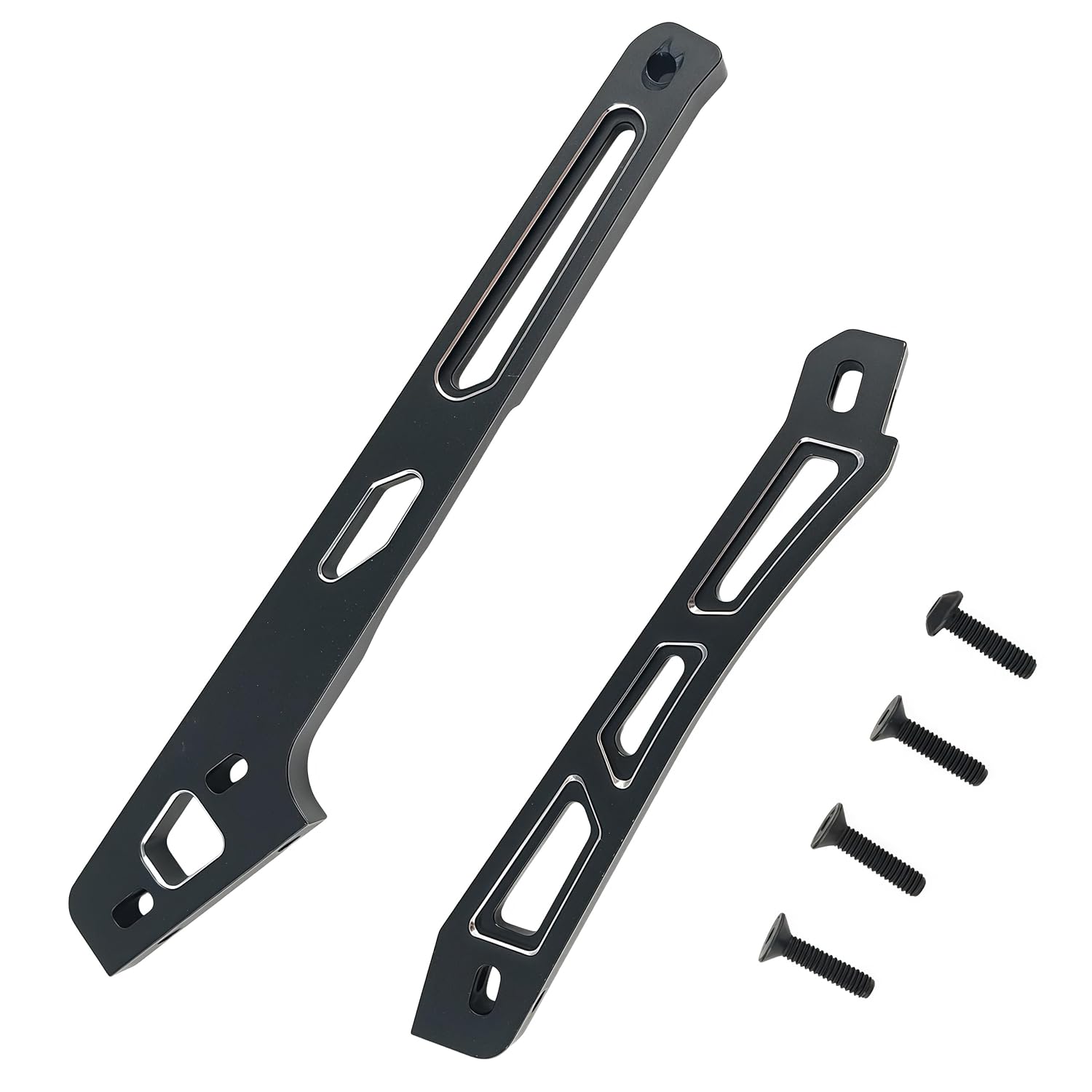 Heavy Duty RC Aluminum Chassis Brace Upgrade Kit for ARRMA 1/8 Kraton 6S BLX V6 – Front & Rear Alloy Reinforced Rods, CNC Machined RC Car Replacement Parts (Black)