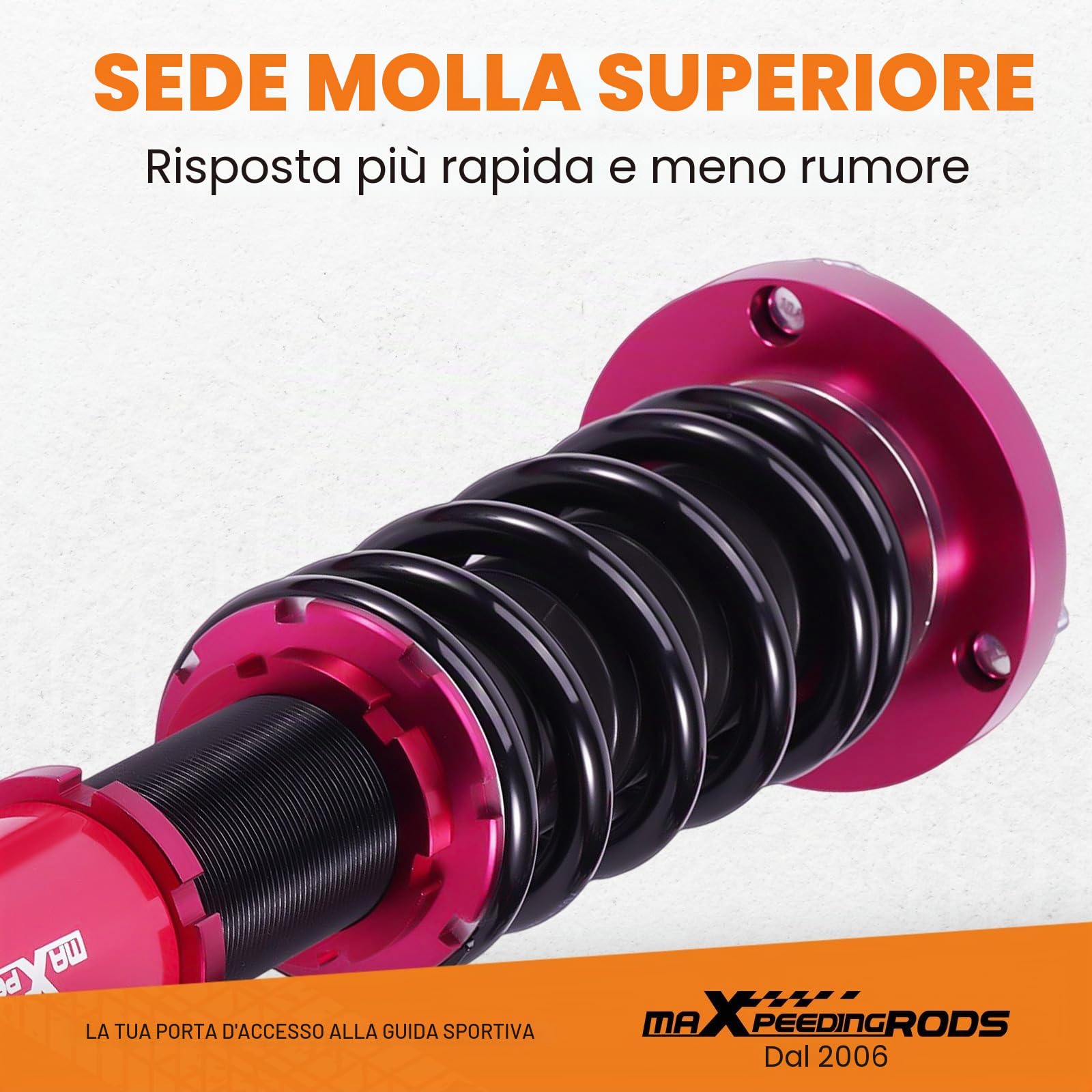 maXpeedingrods Assetto filettato per E46 3 98-06, durezza regolabile, 320d,330d, rosso