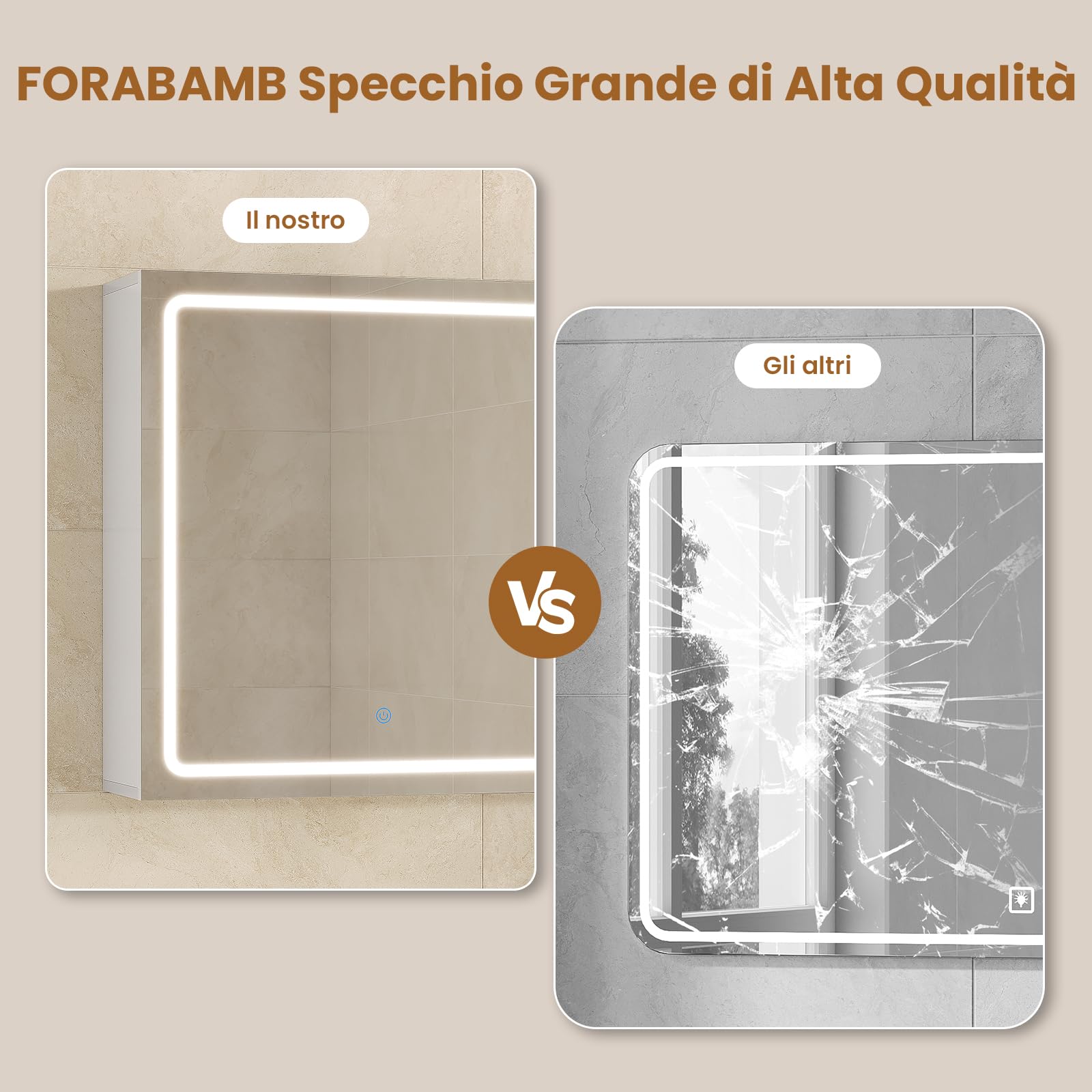 Specchio Bagno con Luce LED Regolabile e Presa Multipla, 2 Ante Specchio Bagno Contenitore 80x16x60 cm con Ripiani Regolabili, Specchiera Bagno con Specchio Grande HD, Bianco