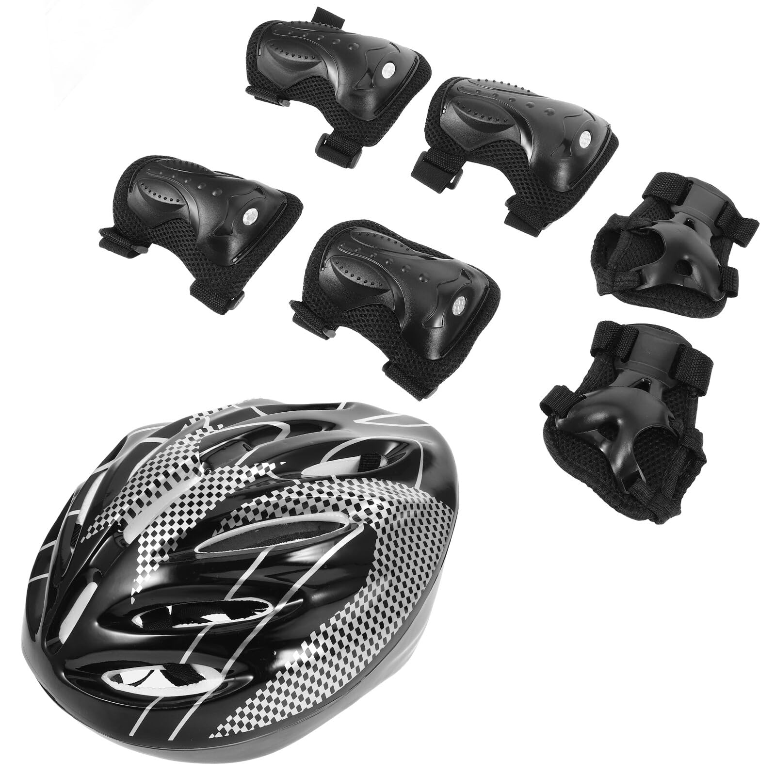 Kit Protection Adulte pour Skateboard Trottinette, Casque, Coudières | Plastique Coton, Pratique Confortable, 1 Paire, 1 Casque, Design, Hommes, Sport, Activités de Plein Air