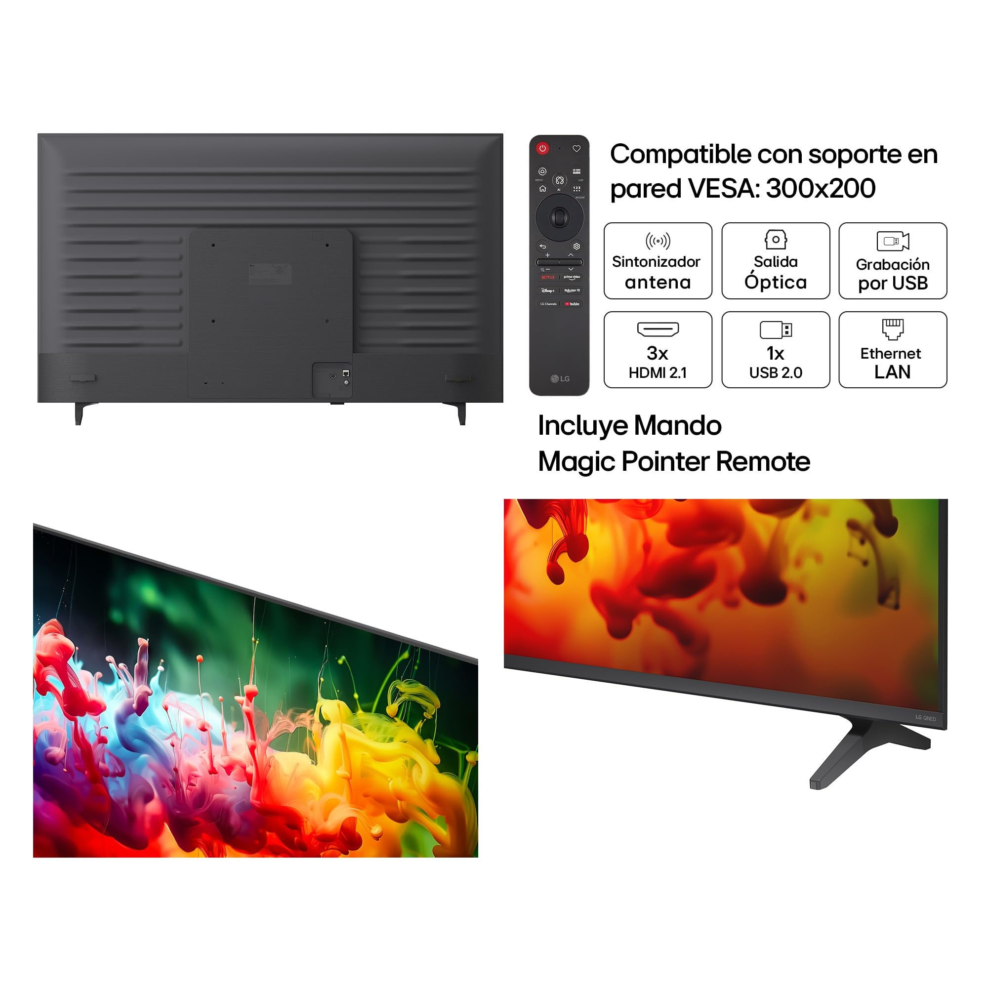 LG 55QNED70B6C - Smart TV QNED MiniLED AI 55" 4K Sin Reflejos 94%, 2026