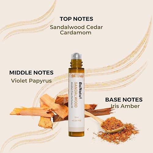 Miniatura 5 de Aceite de perfume roll-on de sándalo para hombres y mujeres, sin alcohol y a base de aceite esencial, muestra de aromaterapia, tamaño de viaje,