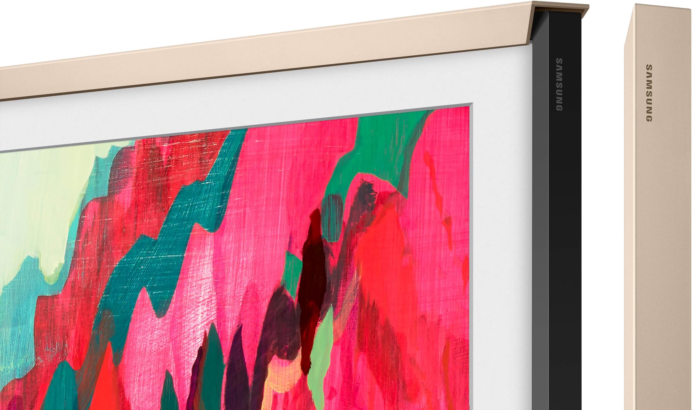 Samsung 75” The Frame Customizable Bezel (2025 Model), Magnetic, Quick and Easy Installation, VG-SCFF75SGMZA, Sand Gold Metal