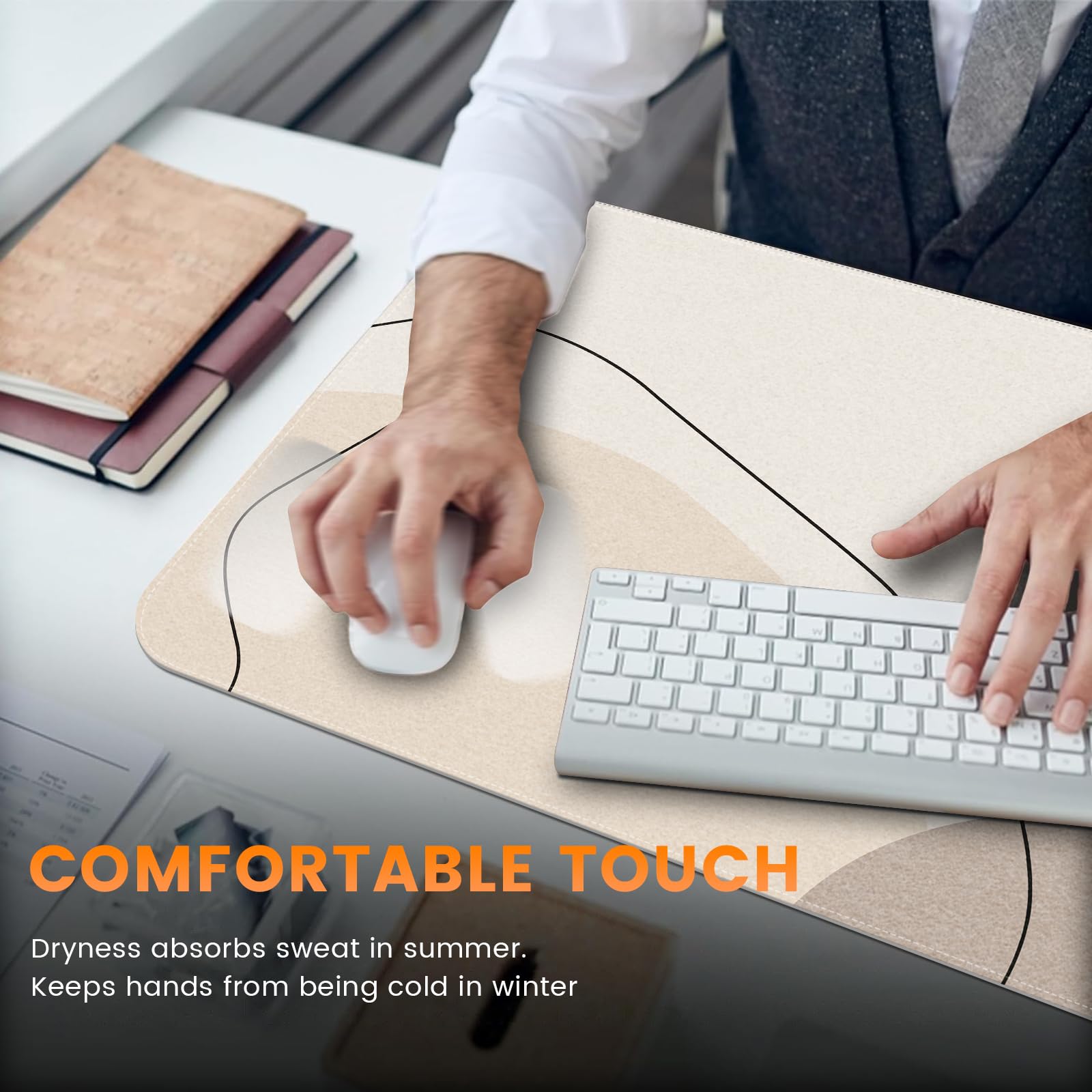 Snapklik.com : Felt Desk Pad Mat, Keyboard Computer Desk Mat, XXL Mouse ...