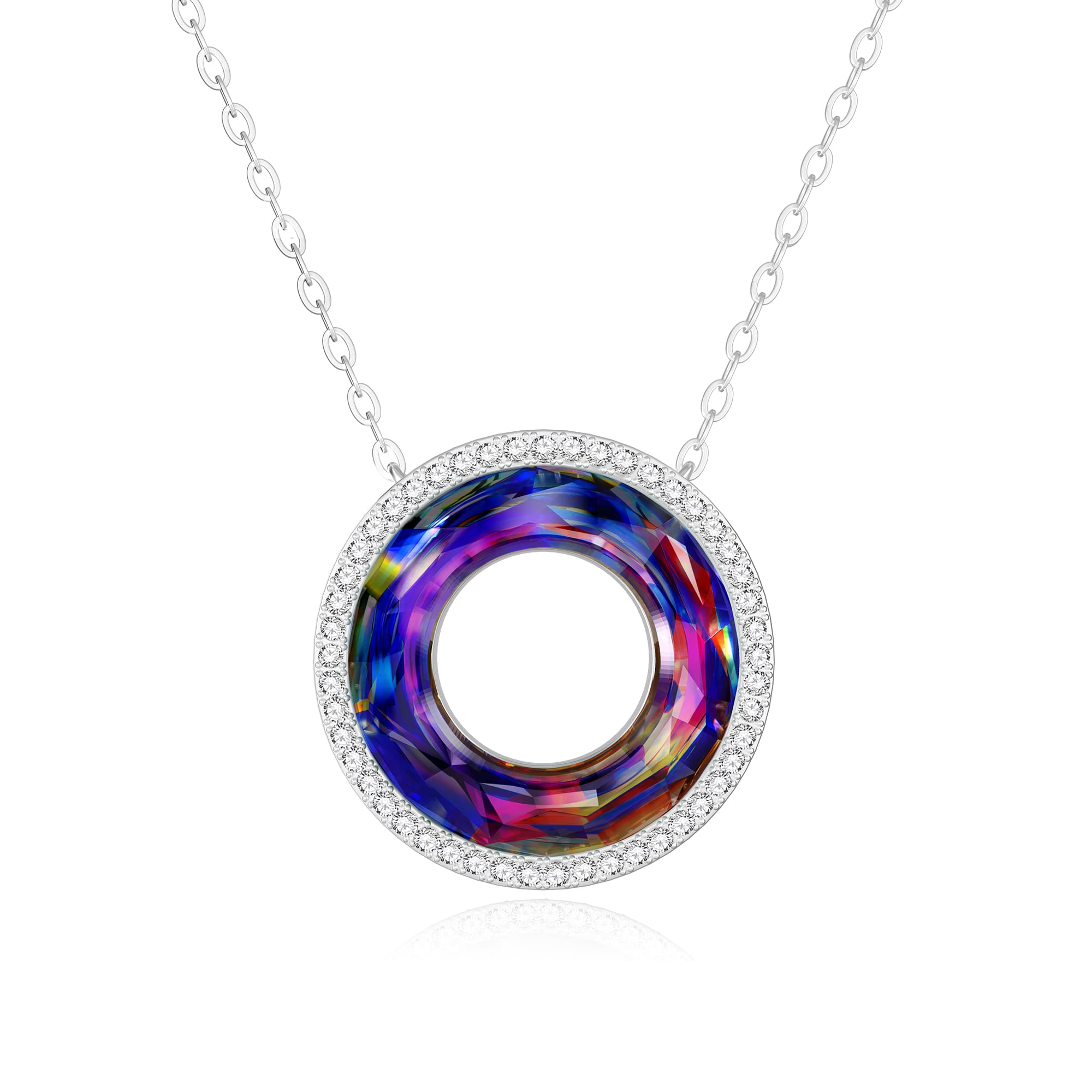 LOUISA SECRET Necklace for Women 925 Sterling Silver Ferris Wheel Pendant, Necklaces Jewellery Gifts for Mum Her Wife Women Ladies Anniversary Birthday Mothers Day Gift, Silver Necklaces for Women