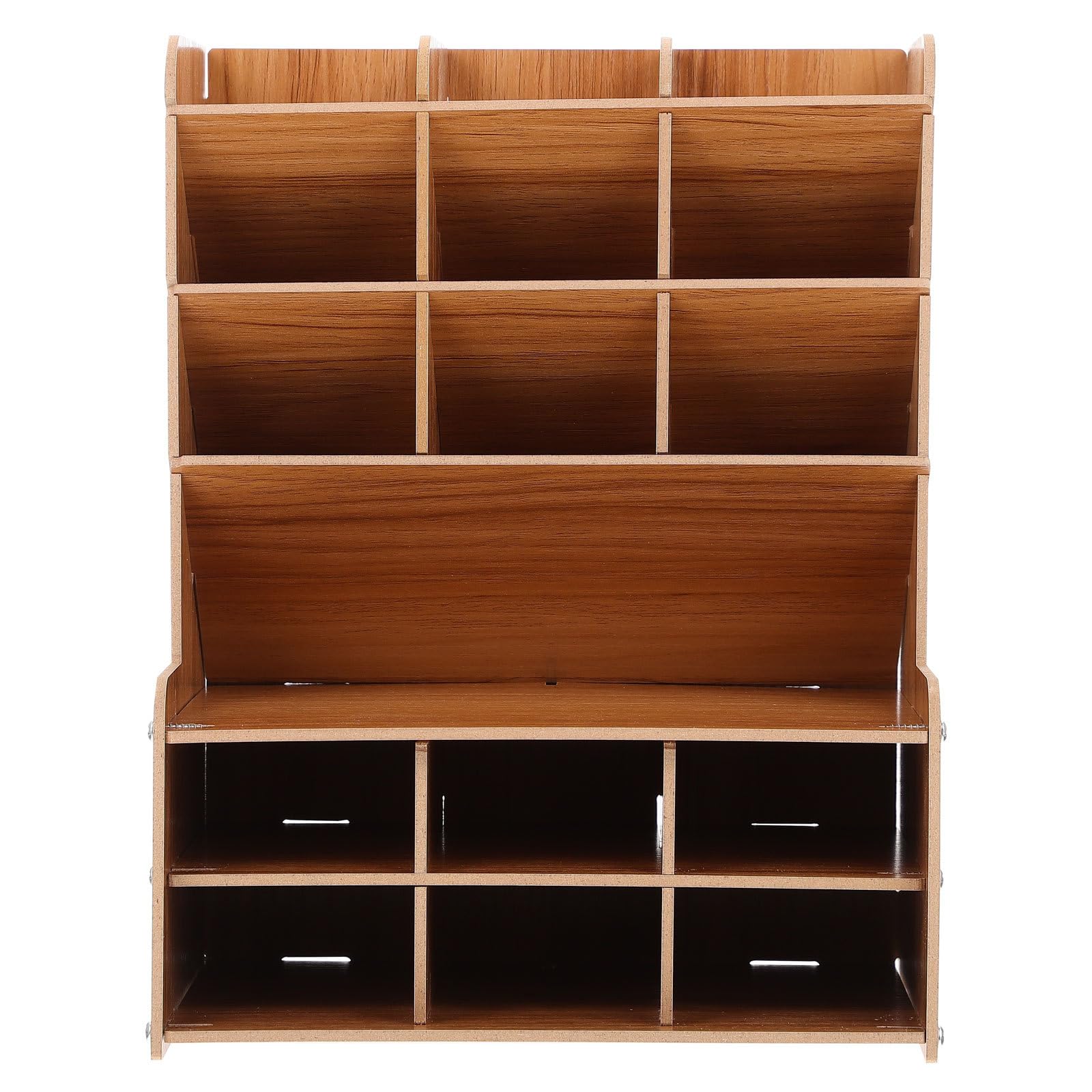 Homoyoyo Organizador de Mesa de Oficina de Madera Cerezo, Portalápices Creativo Compartimentos Múltiples, Caja de Almacenamiento para Escritorio, Soporte para Bolígrafos, Adecuado