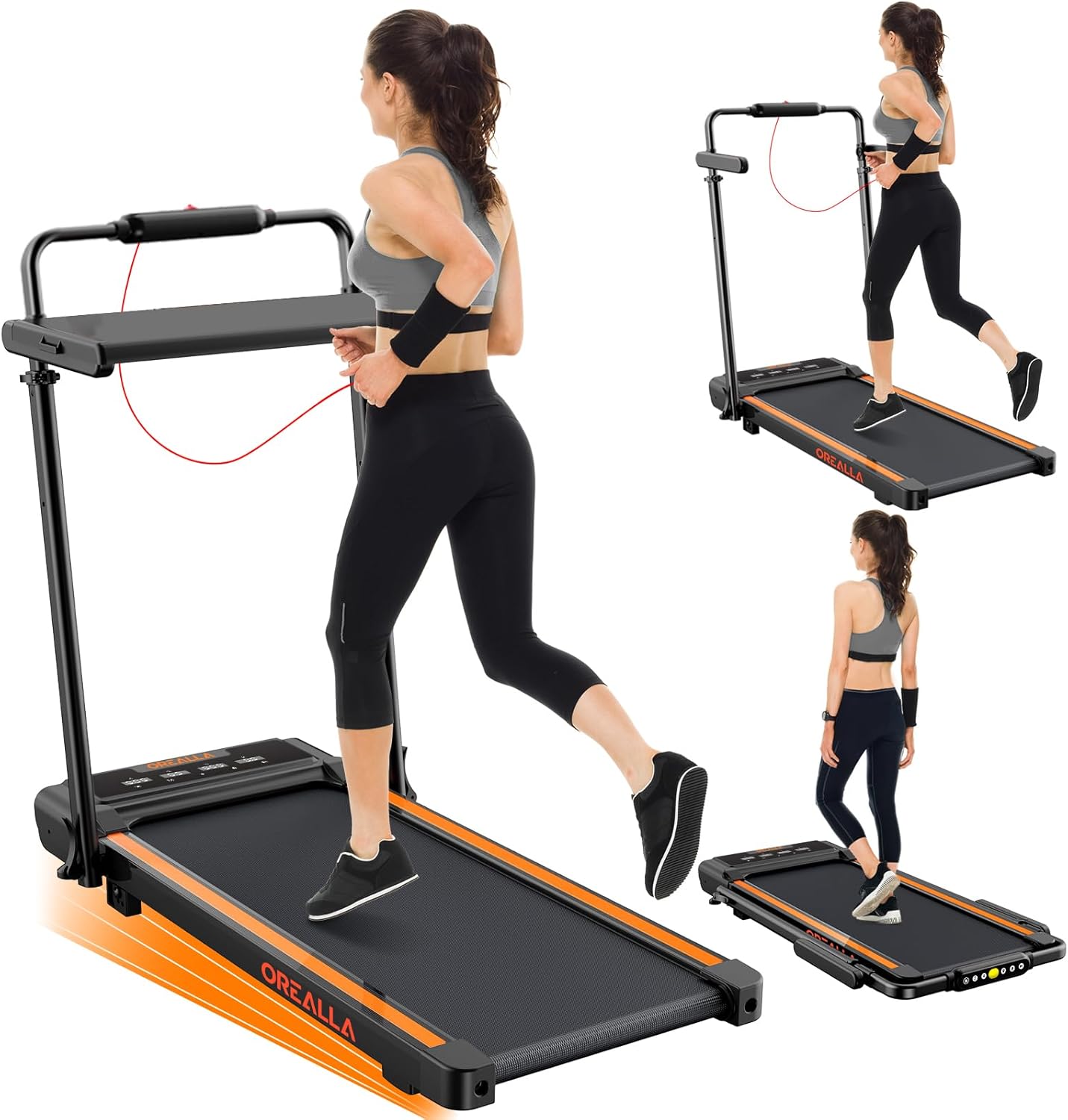 Walking Pad with 12% Incline, Under Desk Walking Pad Treadmill with Handle Bar & Removable Desk Workstation, 3 in 1 3.5HP Foldable Treadmill 300lbs Capacity for Home Office with Remote Control