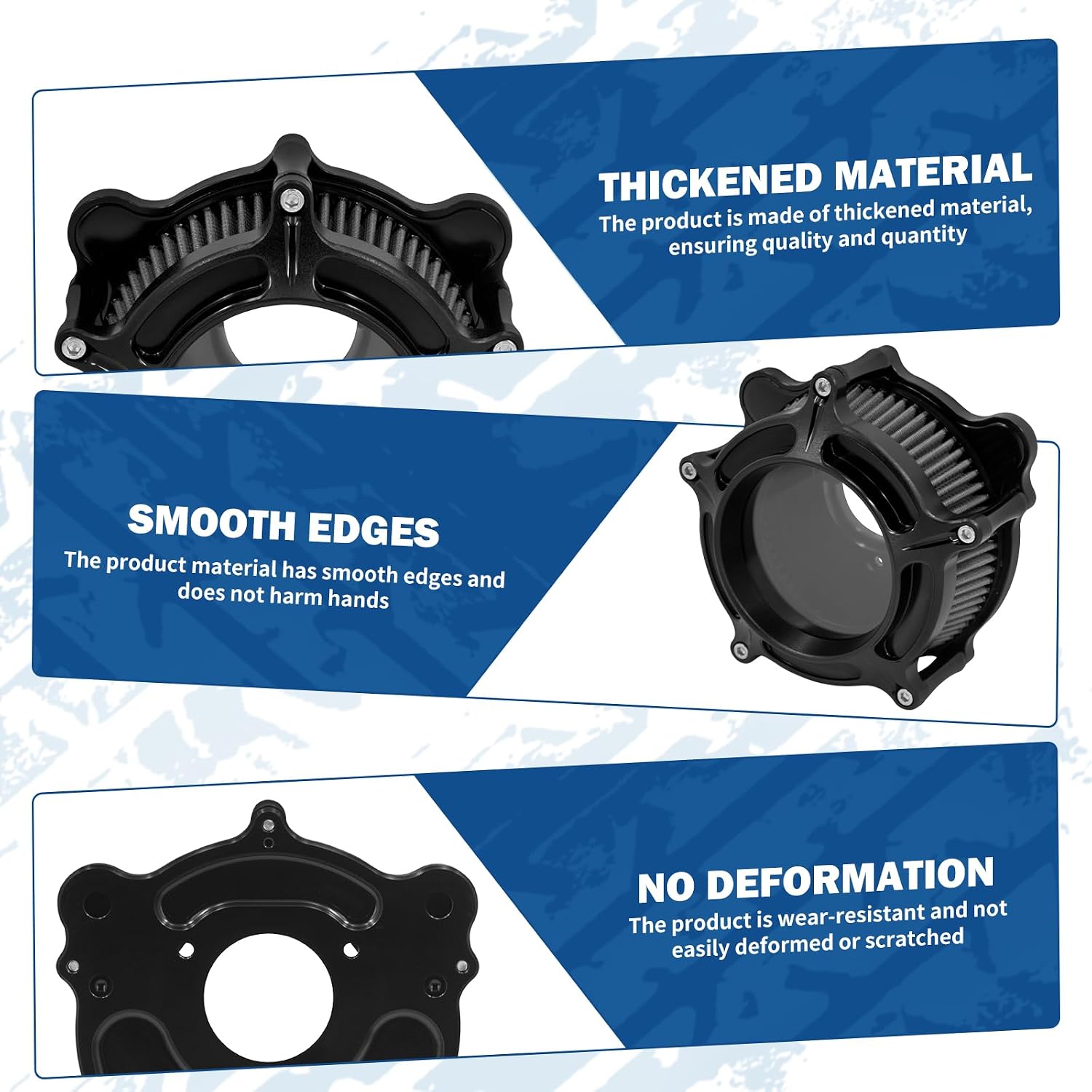 Air Filter Air Cleaner Intake System Replacement Kit for Motorcycle Accessories Fit for Harley Dyna FXDLS 2017 Softail 2016-2017 Touring 2008-2016 Trike 2008-2016, Black