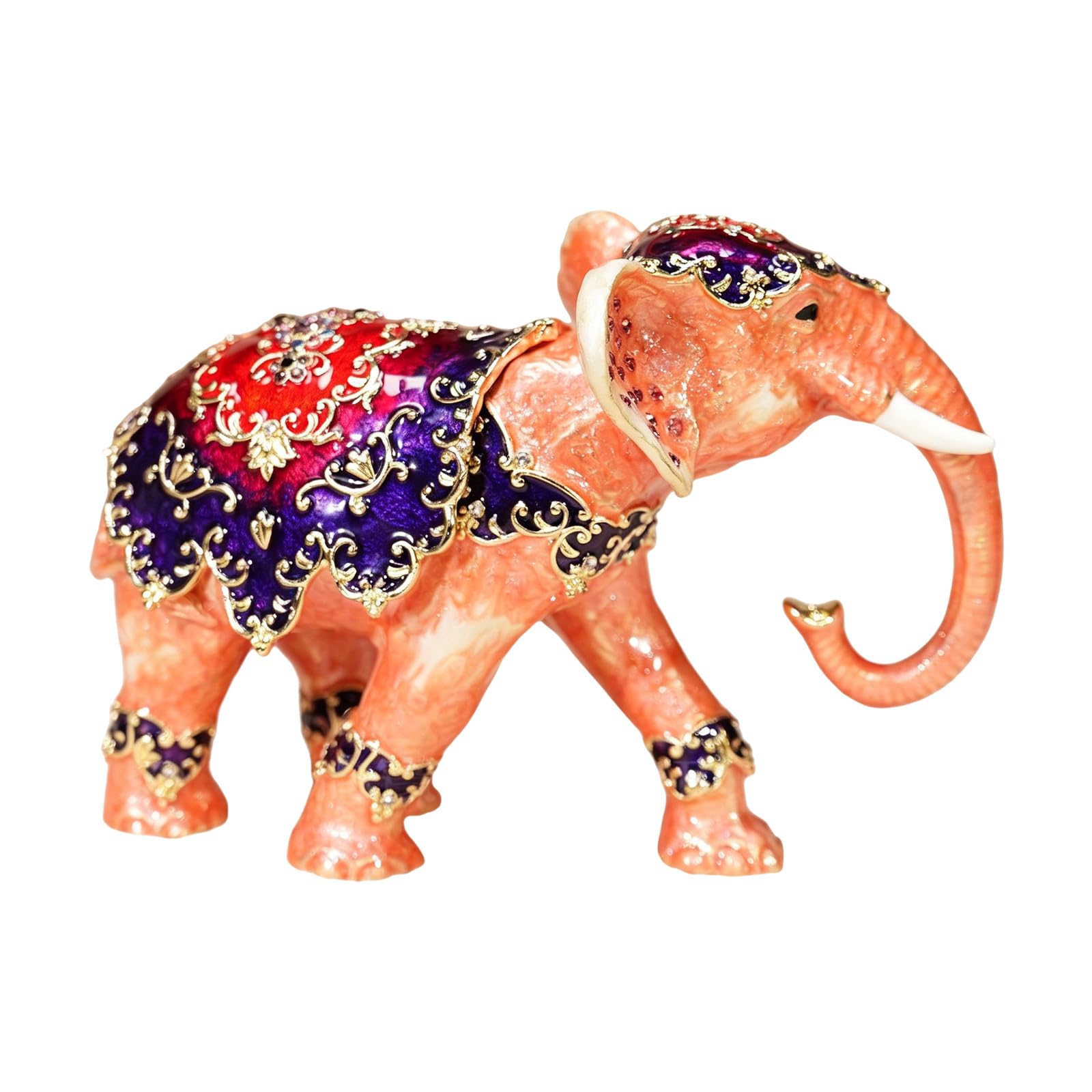 Fazvncv Sturdy Alloy Elephant Shape Rings Holder Box Embellished with Diamonds Elegant Necklace Storage Case