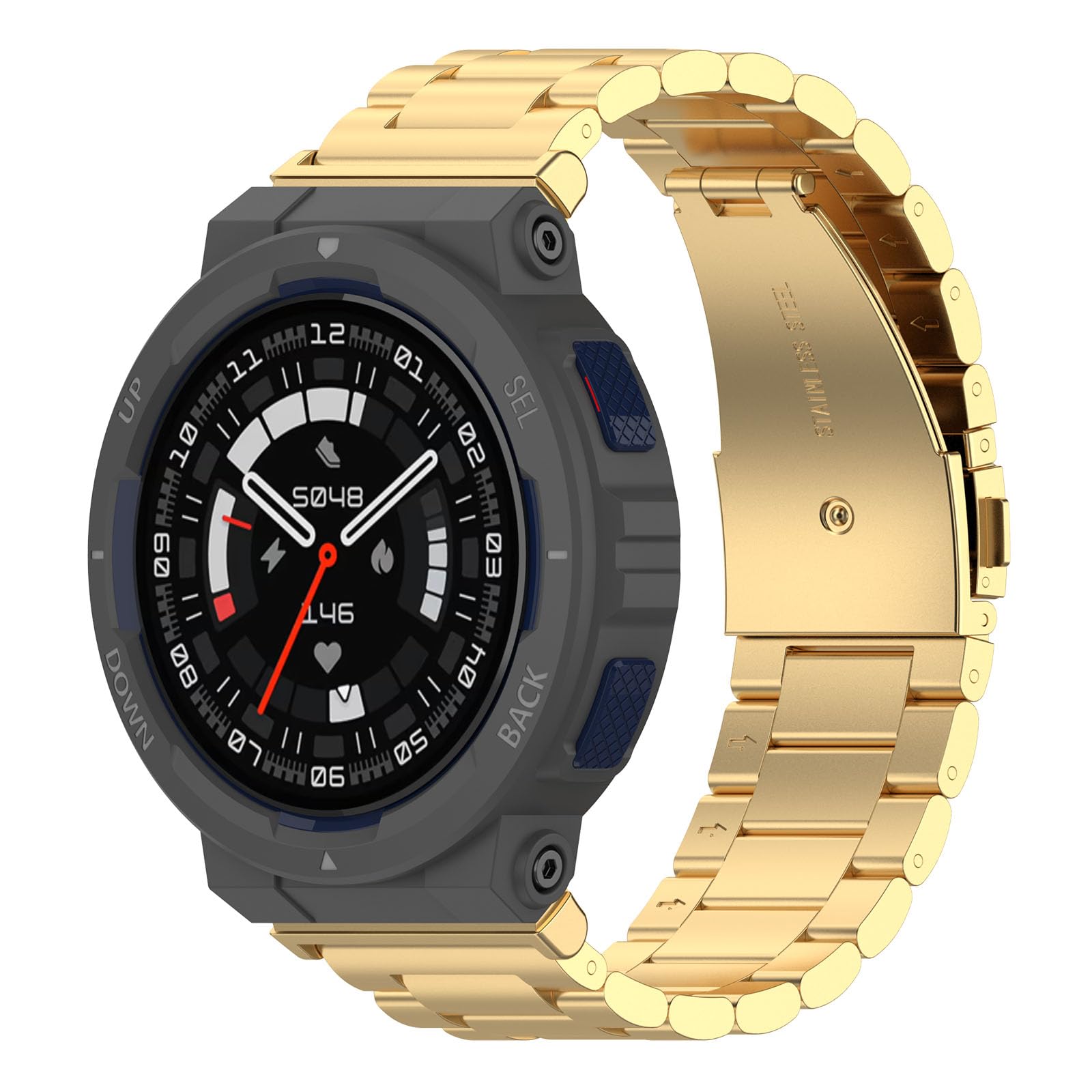Metal Band Compatible with Amazfit Active Edge Bracelet, Stainless Steel Replacement Band for Amazfit Active Edge A2212 for Women Men