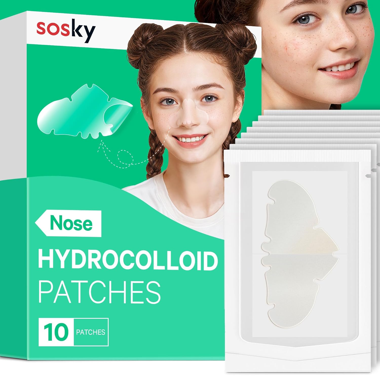 Sosky Invisible Acne Patches & Nose & Chin & Large
