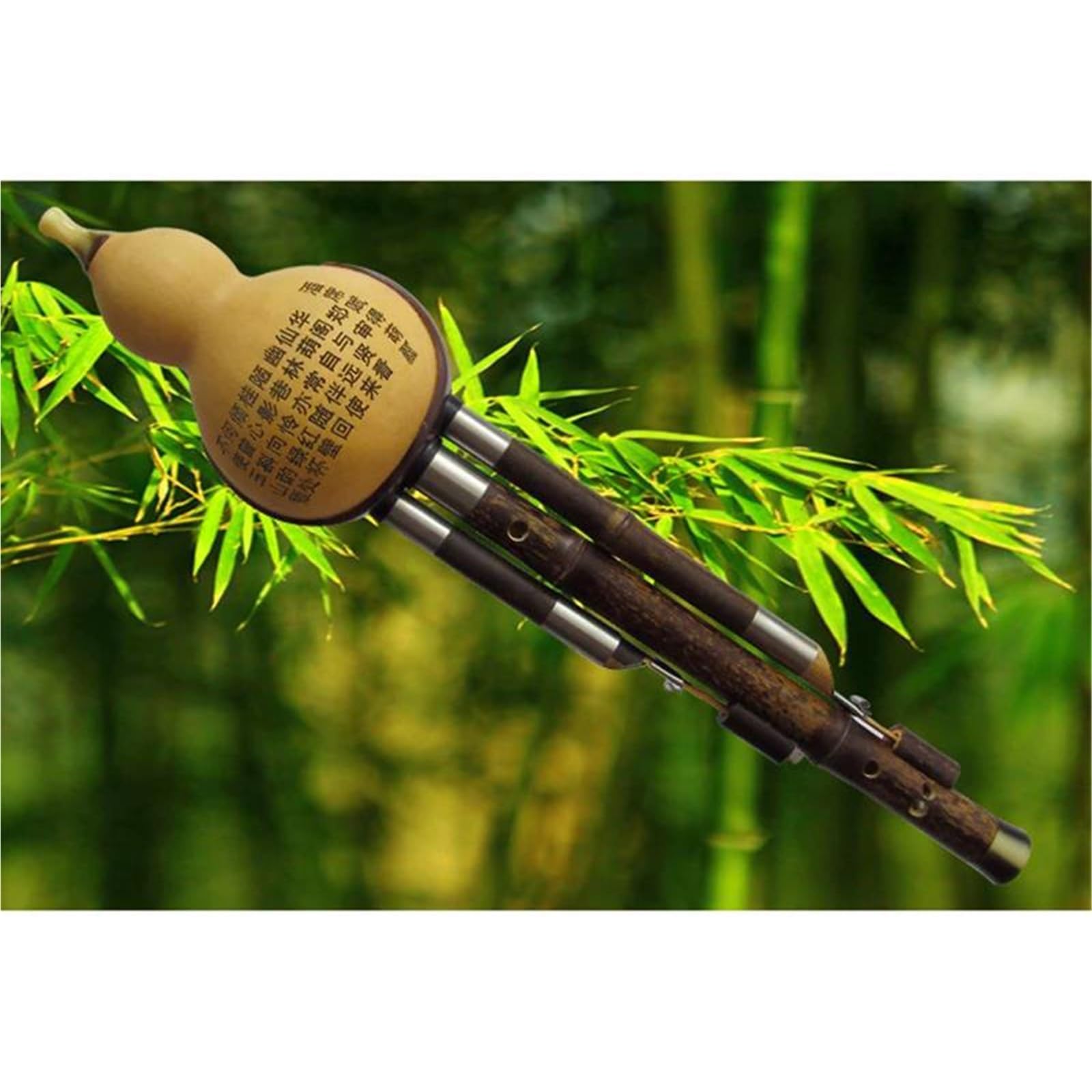 Instrumento De Flauta Hulusi Calabaza De Bambú Negra Flauta Hulusi Bajo C/D Flauta Hulusi De Tres Tonos Instrumento Popular Calabaza Profesional(Bass C)