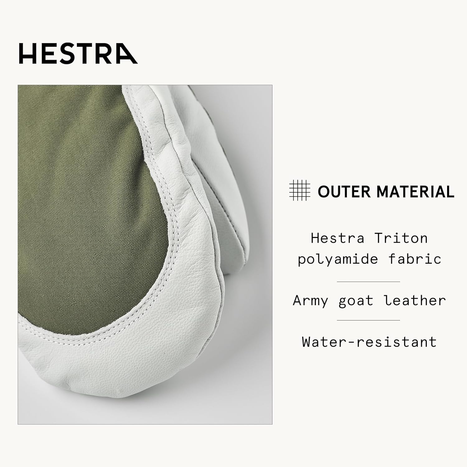 Hestra Women's Heli Ski Female Mitt, Leather Snow Mitten for Skiing, Snowboarding and Mountaineering - Image 3