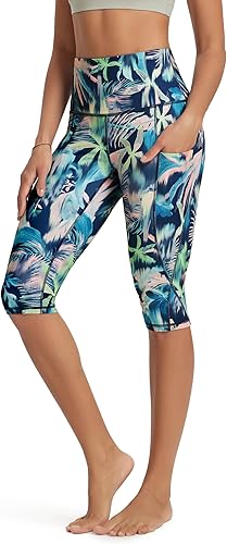 Miniatura 88 de ODODOS - Leggings tipo capri de mujer, no se traslucen y modelan el abdomen, con cintura alta y bolsillos; para hacer yoga, atletismo, ejercicio