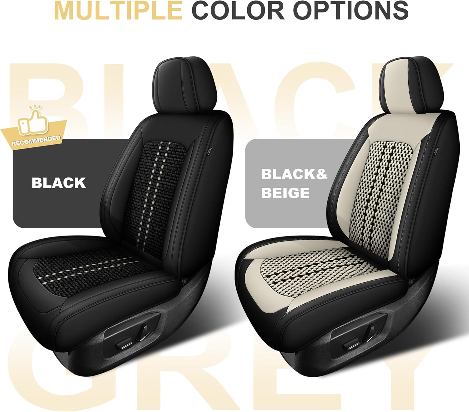 Car Seat Covers for Mazda Mazda 6 2010-2021: Ice Silk Seat Covers, Breathable & Comfortable Auto Interior Accessories for Front Seats, Protective Seat Covers with Stylish Design(Black)