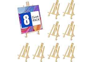 8 Pack 11.8 Inches Wood Table Top Easels for Kids Painting Party