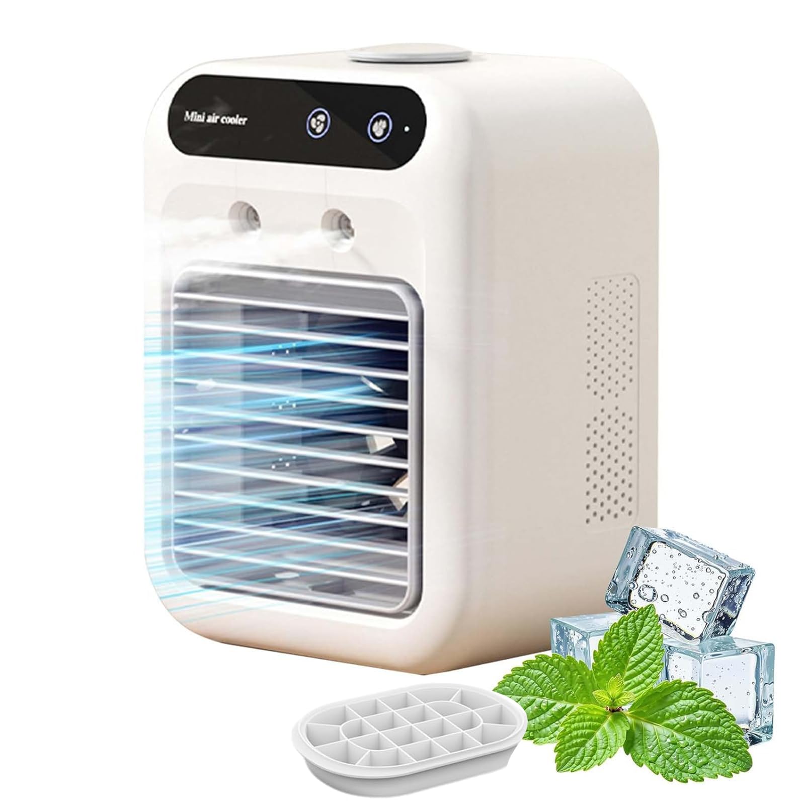 Glacier Breeze AC Mini Air Cooler: refrigeratore evaporativo portatile da 500 ml con nebbia di ghiaccio, raffreddamento 10H, ricaricabile tramite USB e ventilatore da scrivania per casa