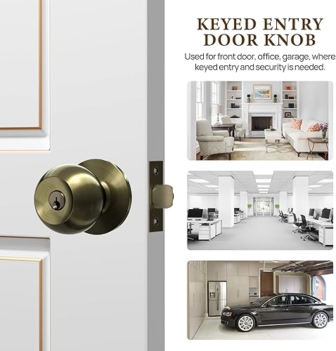 Miniatura 2 de VICMEON Paquete de 2 perillas para puerta de paso sin llave, cerradura interior reversible de diseño resistente, pomos de puerta de paso interiores