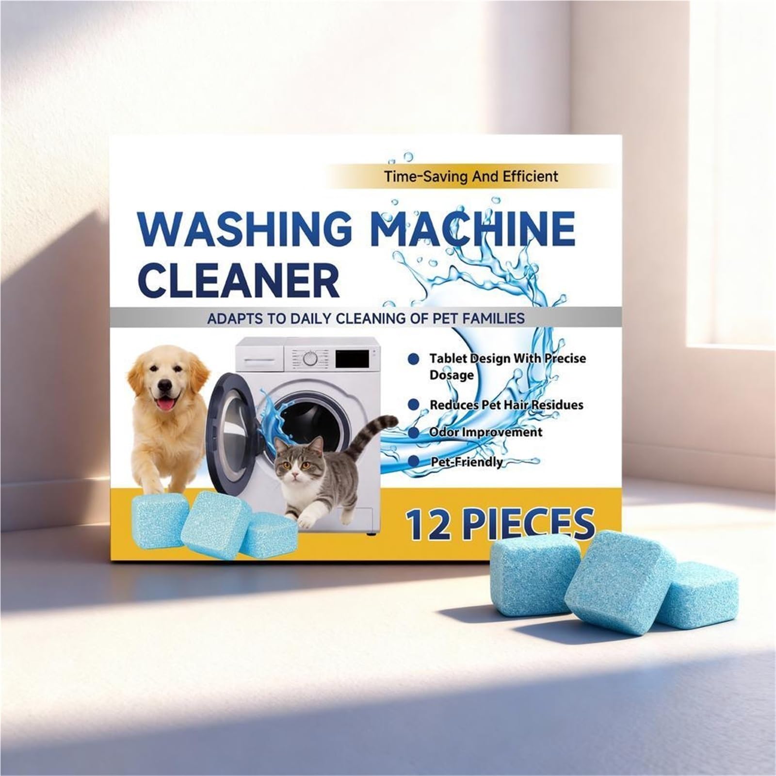 pastiglie detergenti per lavatrice Compresse for la pulizia della lavatrice for animali domestici(5PCS)