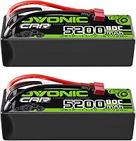 Vista 1 de OVONIC Lipo - Batería de 11.1 V 80C 5200 mAh 3S con conector estilo T, batería rígida para modelos RC de coche, barco, camión, helicóptero, avión