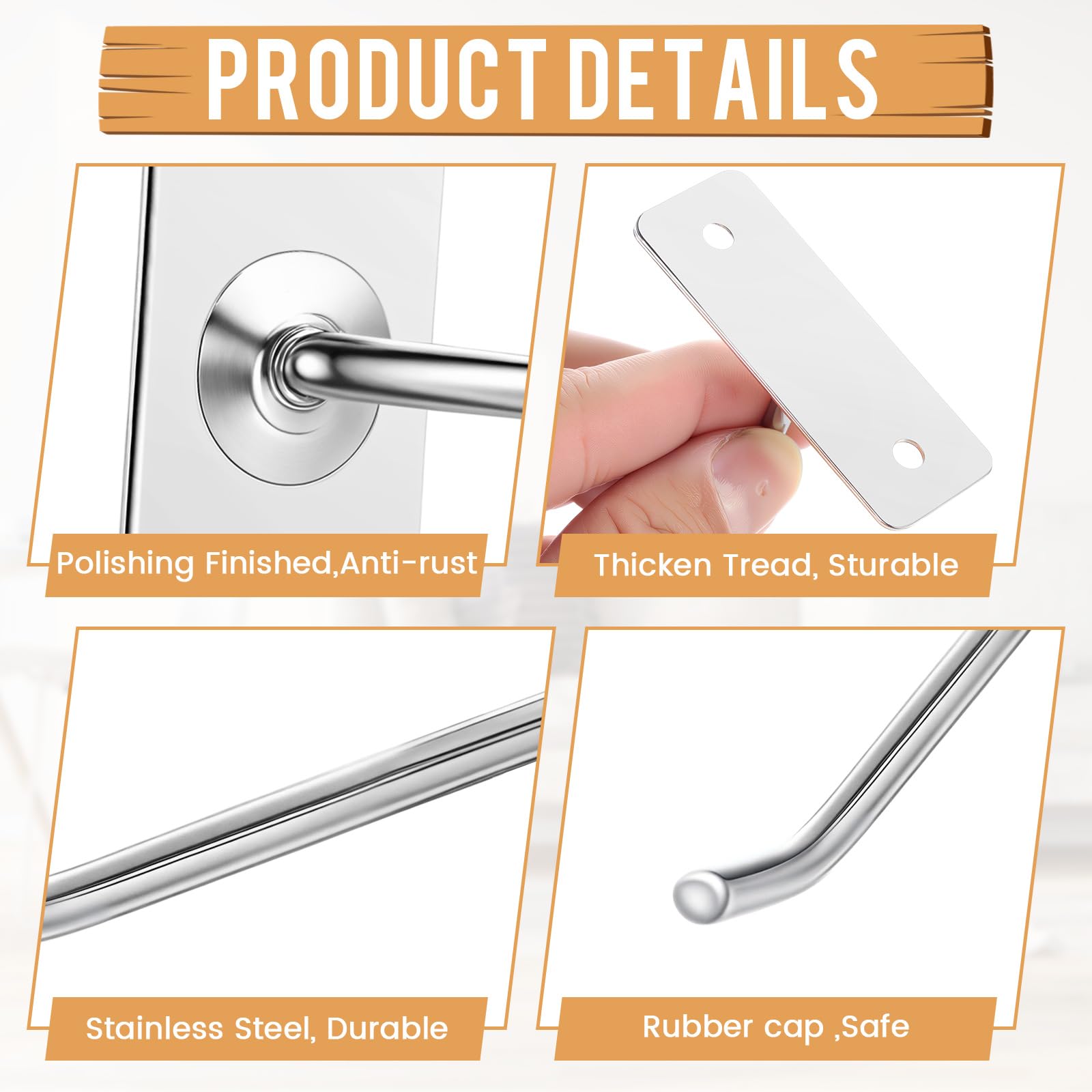 Blulu 100 ganchos individuales de acero inoxidable para colgar en la pared, de metal plateado, para el hogar, garaje, organizador de almacenamiento, tienda minorista, cocina, 3.6 pulgadas