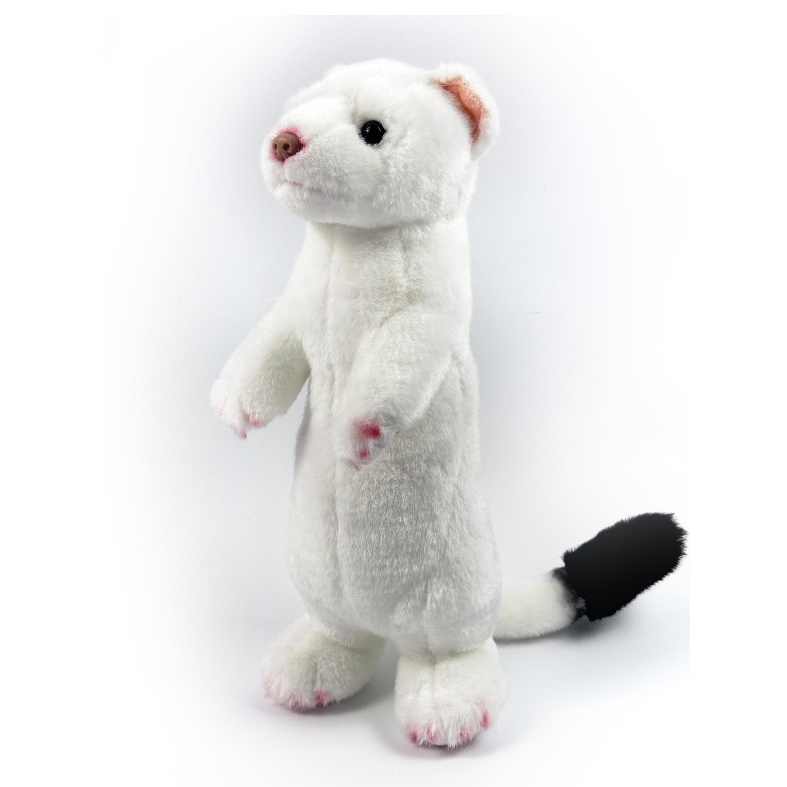 PuffPurrs Short tailed Weasel Plush Toy - Realistic & Educational Stoat Figure - Perfect for Wildlife Enthusiasts - 23CM/9IN