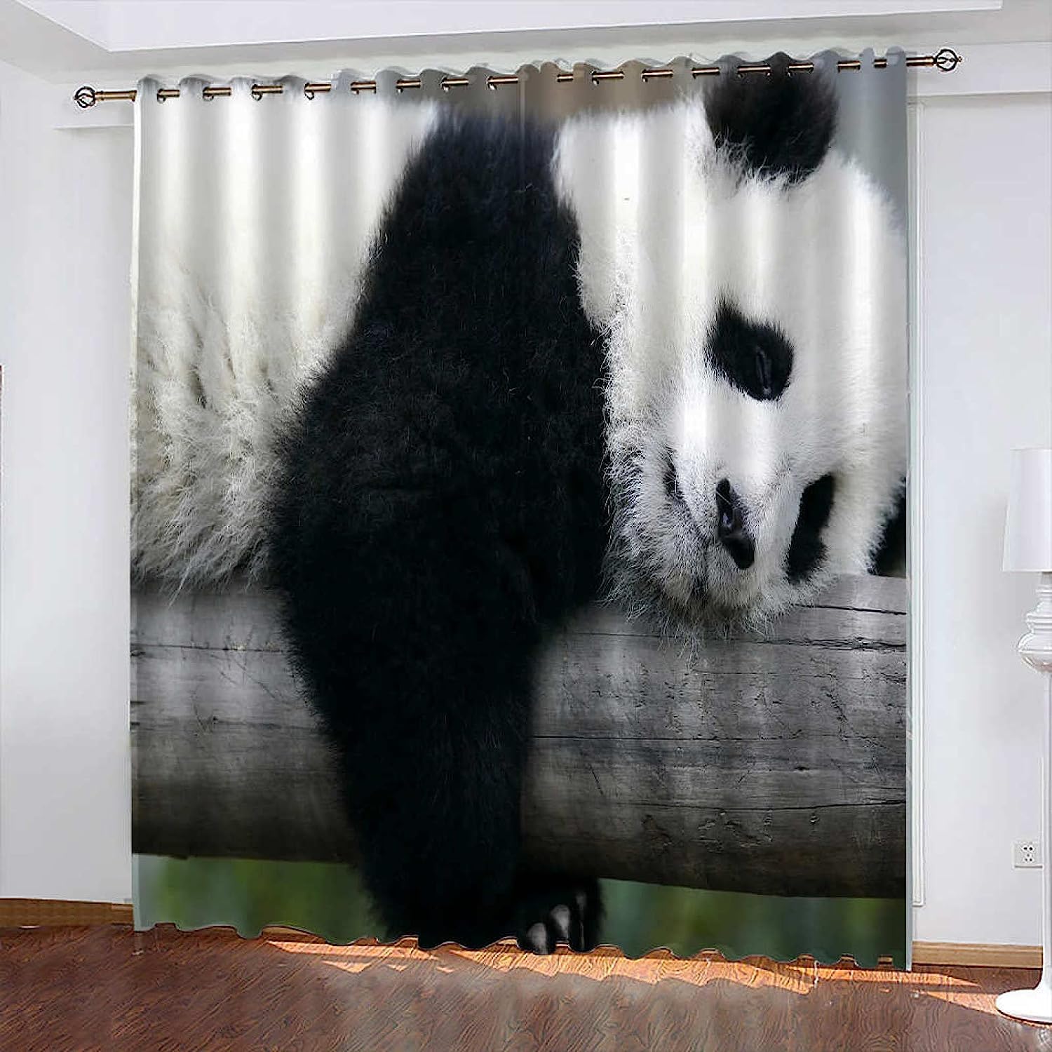 Rideaux occultants 3D pandas modernes pour décorer une chambre d'enfant