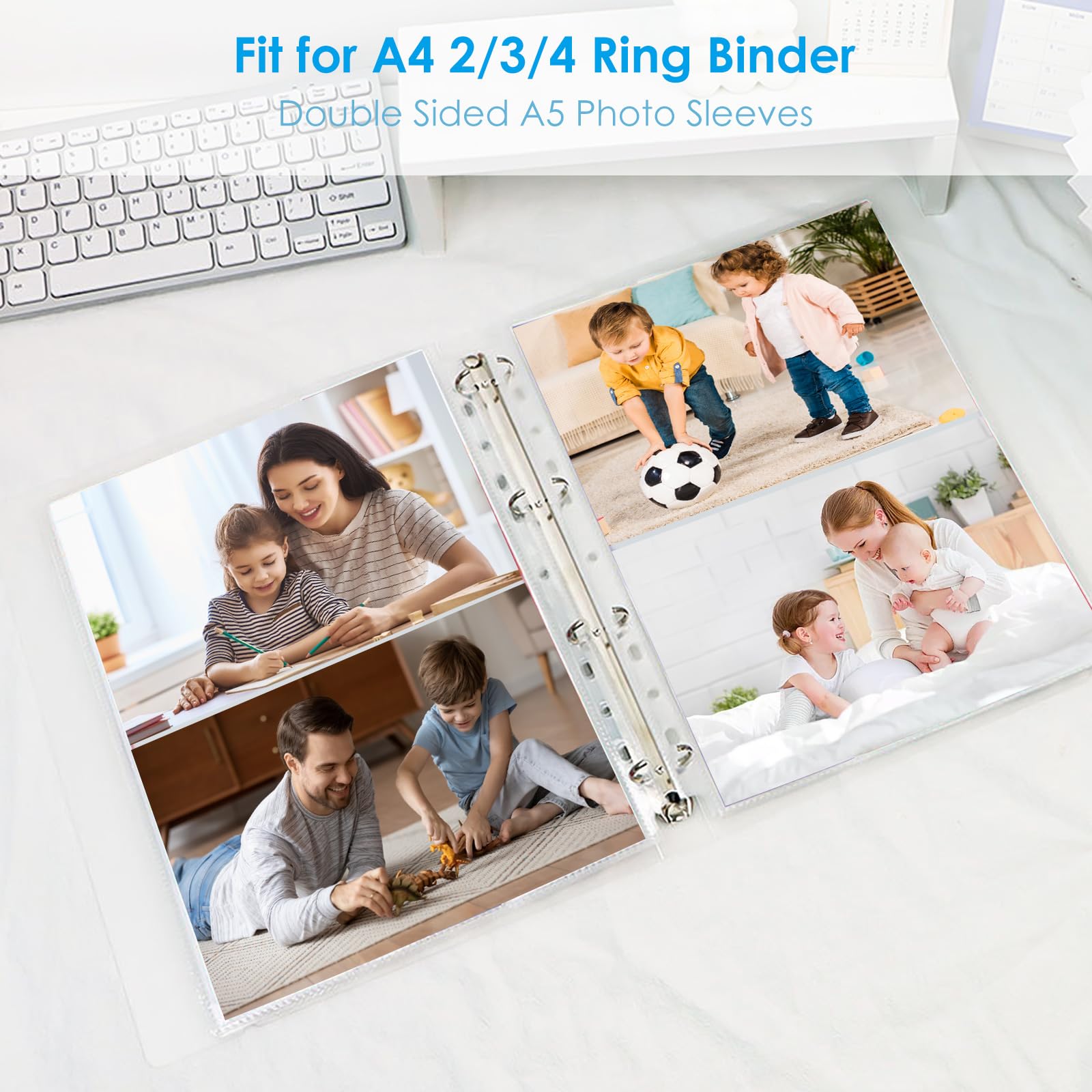 30 Fogdi A4 Con 120 Tasche Per Raccolta Foto - Doppia Faccia Trasparente - Per Raccoglitori 2/3/4 Anelli - Foto 9