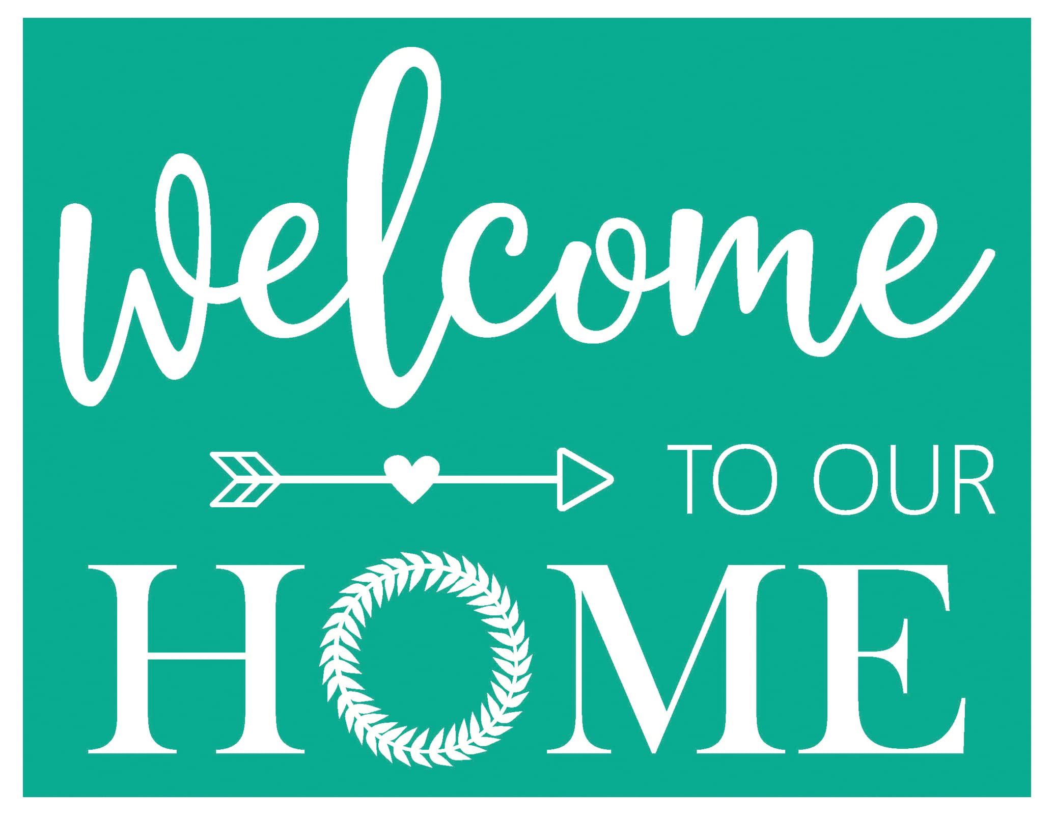 Pochoir autocollant réutilisable en maille de sérigraphie pour un décor Welcome Home net
