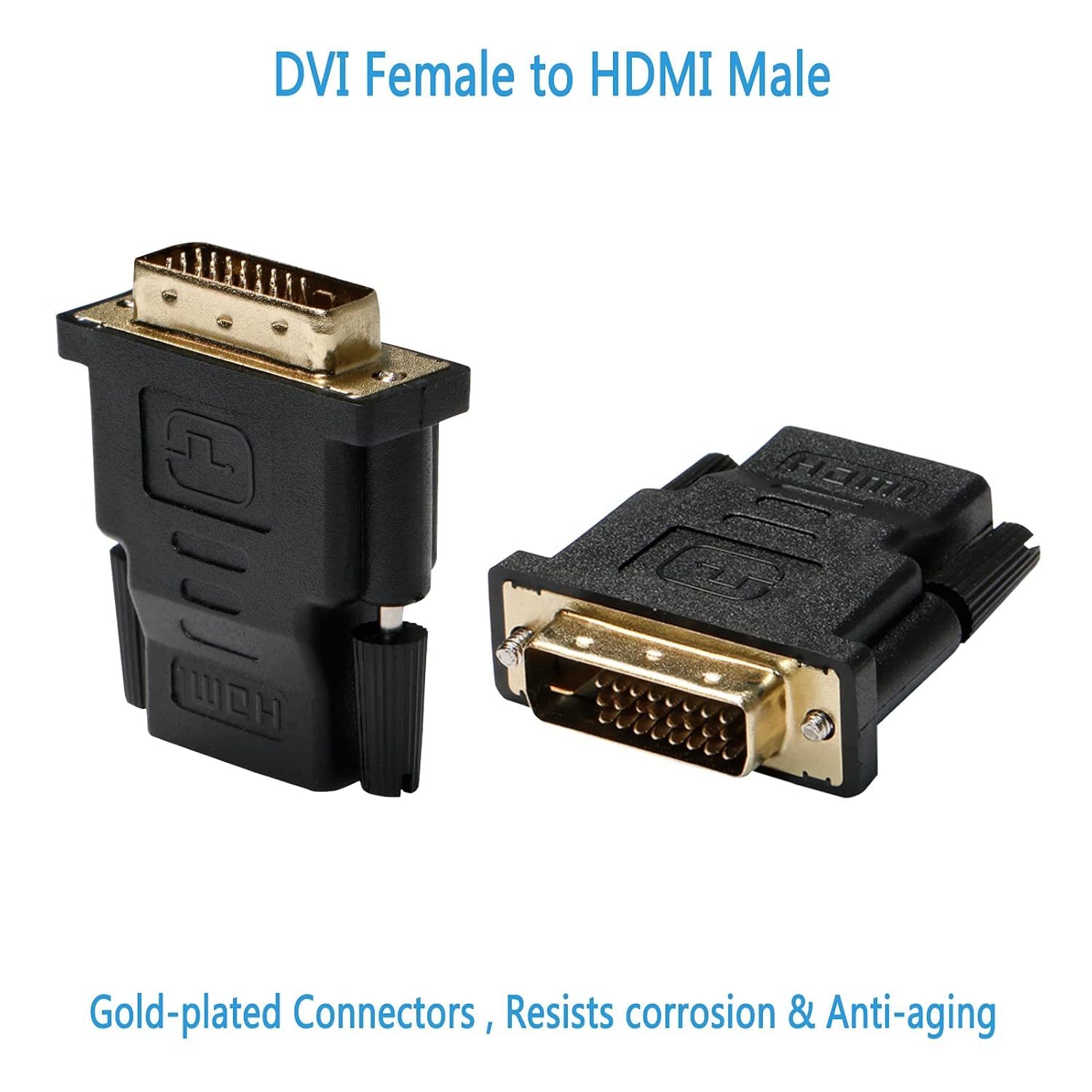 UVOOI HDMI to DVI Adapter 2-Pack, Bi-Directional DVI-D Male to HDMI Female Converter Compatible with Computer Monitor, HDTV,PS3,PS4,DVD,Nintendo Switch and Other : Electronics