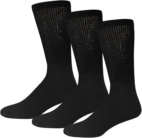 Vista 24 de Calcetines de algodón para neuropatía diabética grandes y altos, tamaño King para hombre atléticos y calcetines de cuarto (tamaño: 13-16), Cuarto