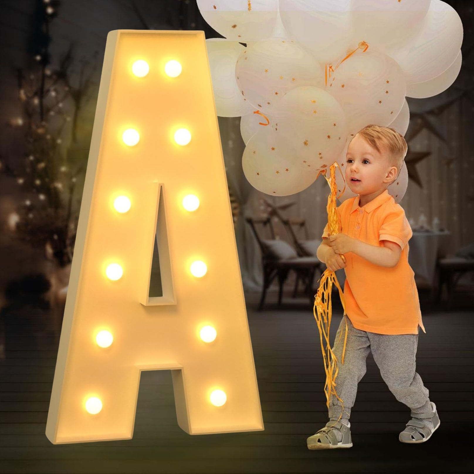 Letras Iluminadas De Marquesina De 4 Pies For Decoraciones De Fiestas De Cumpleaños Letras De Marquesinas Gigantes For Decoración De Fiesta De Aniversario De Boda(Color:Letter A,Size:120cm)