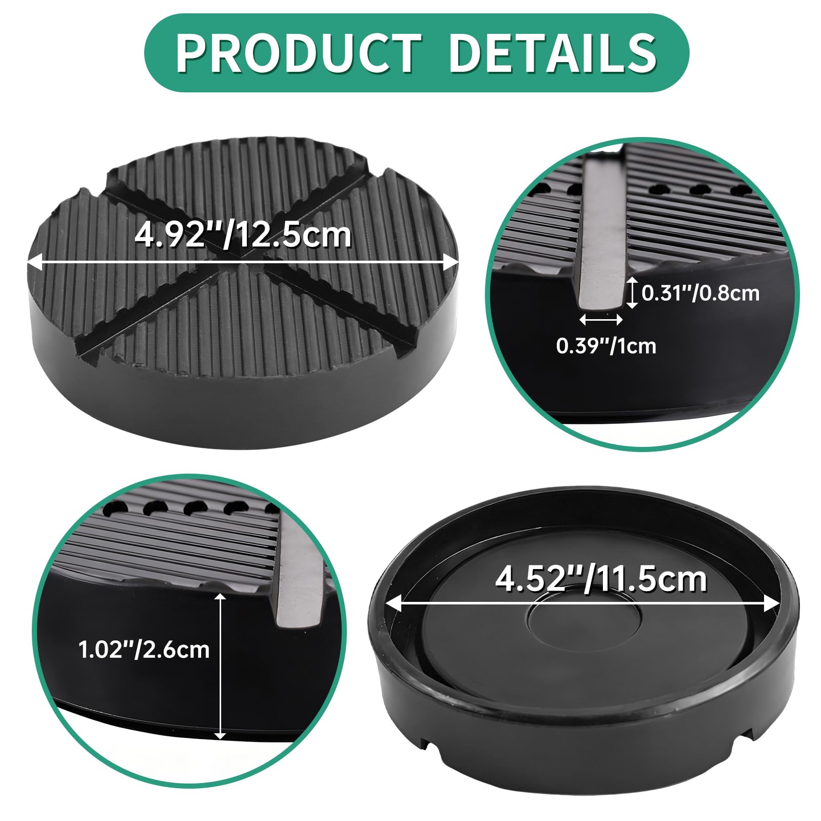 Universal Floor Jack Rubber Pad Adapter Pinch Weld Side Frame Rail...