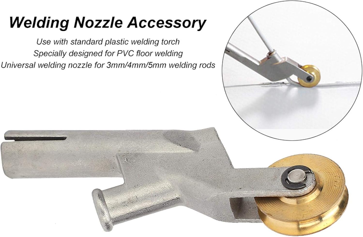 Dilwe Hot Air Welding Gun Weld Nozzle with Rollers - Image 3