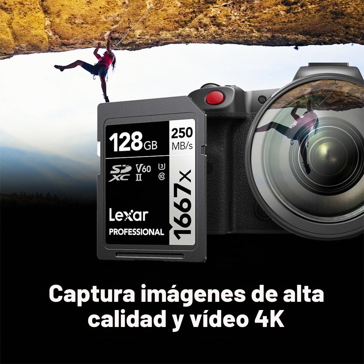 Lexar Tarjetas de Memoria SDXC Profesionales de 128 GB (Paquete de 2) 1667x, UHS-II, C10, U3, V60, Video Full-HD y 4K, hasta 250 MB/s de Lectura, para fotógrafos Profesionales, videógrafos,