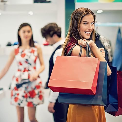 Miniatura 5 de MALICPLUS 12 bolsas de regalo extragrandes de 16 x 6 x 12 pulgadas, bolsas de regalo grandes color negro mate con asas para todas las ocasiones con