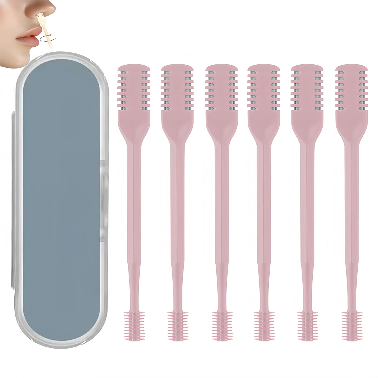 Nasal Hair Cutter 360 Rotating Nasal Hair Double Sided Nose Hair Knife Nose Manual Nose Hair Trimmer Portable