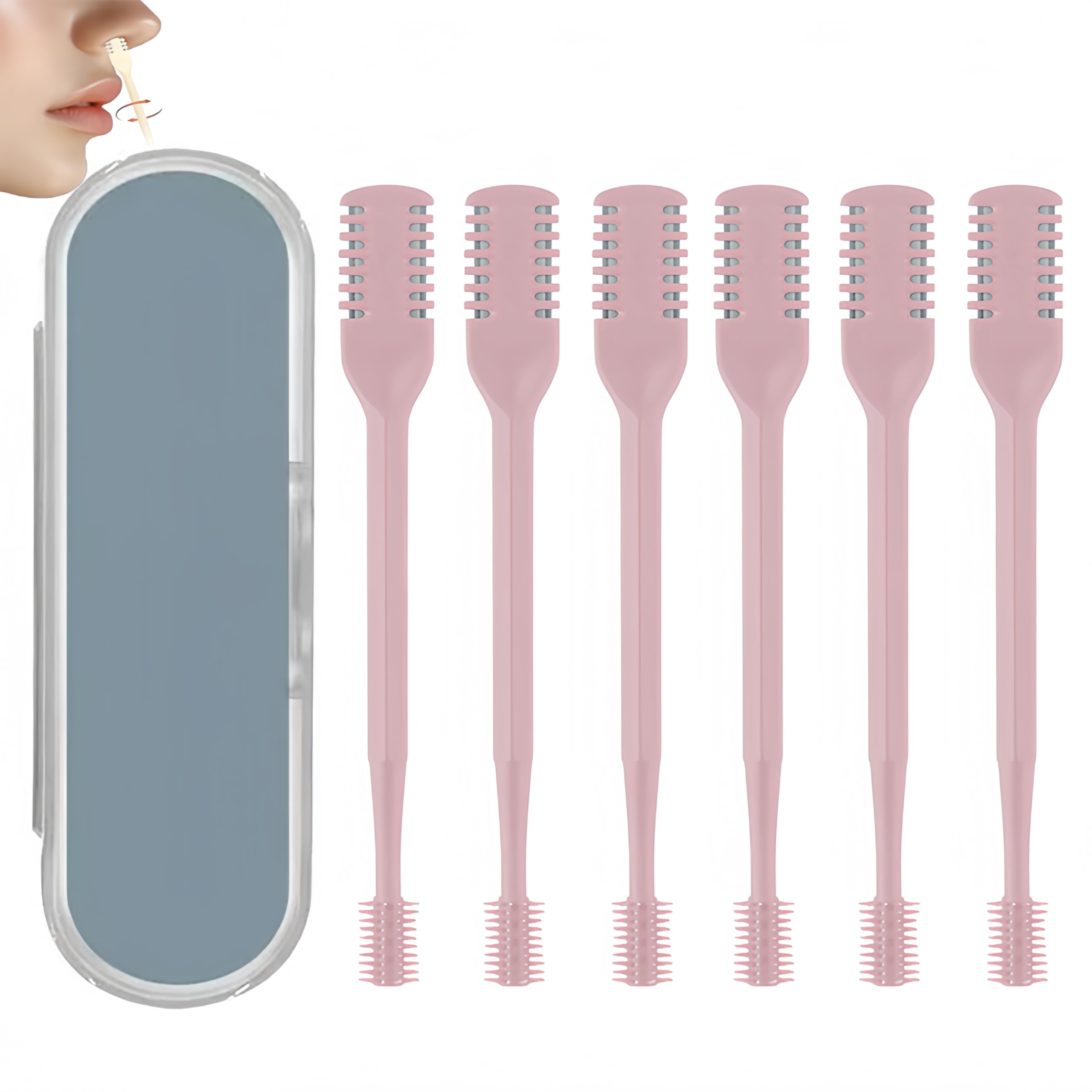 Nasal Hair Cutter 360 Rotating Nasal Hair Double Sided Nose Hair Knife Nose Manual Nose Hair Trimmer Portable