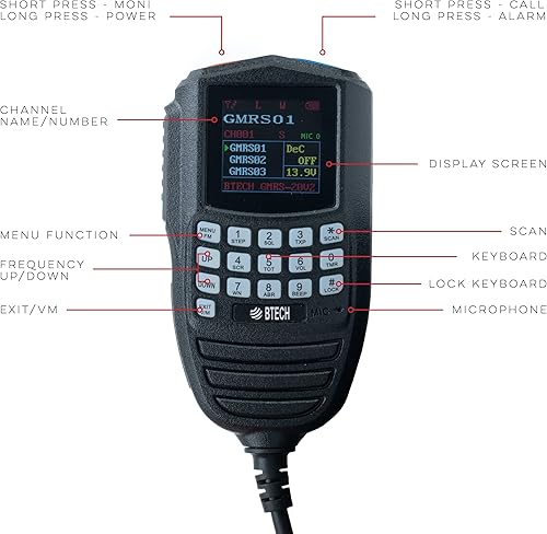 Miniatura 7 de BTECH GMRS-20V2 20W 200 canales totalmente personalizables Radio móvil GMRS bidireccional. IP67 sumergible impermeable, compatible con repetidores,