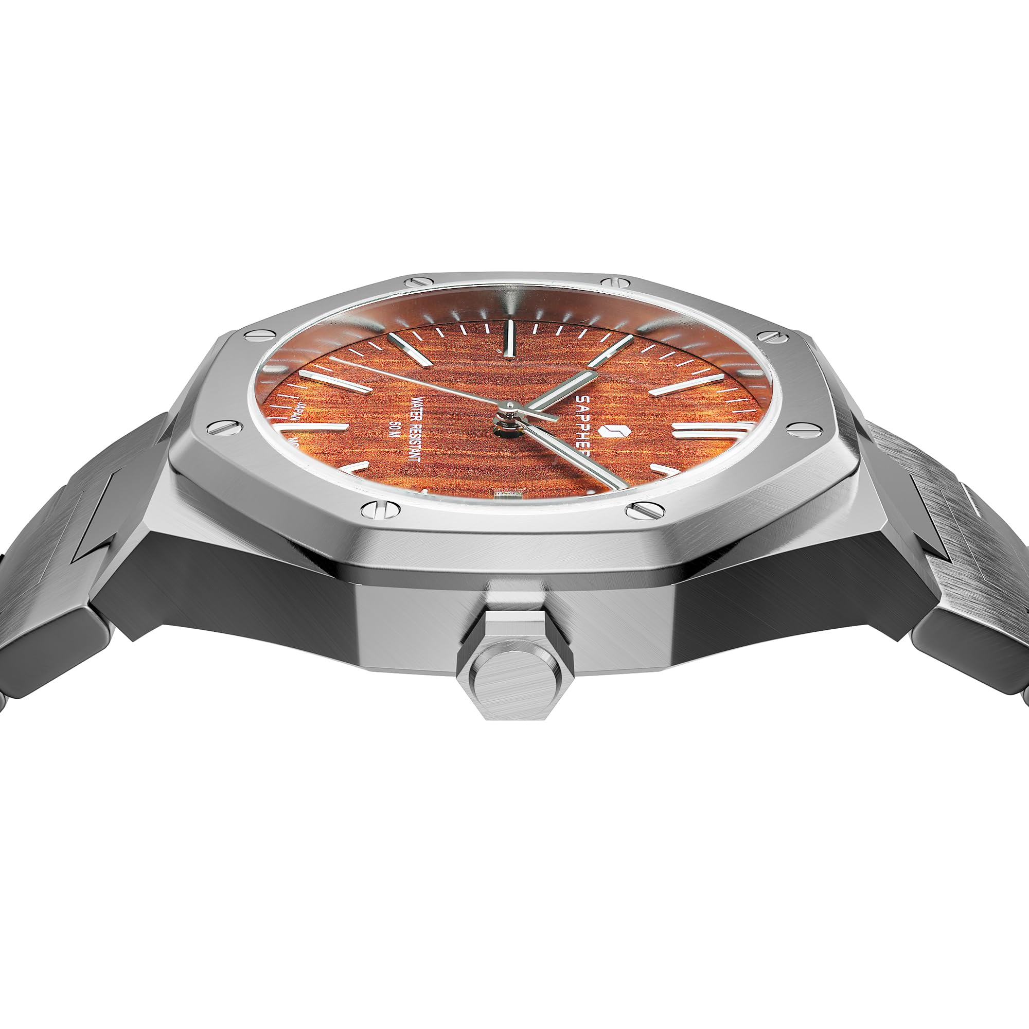 SAPPHERO Uhren Herren Quarzwerk Silber Edelstahl Armband 50M Wasserdicht Datum Kalender Schwarz Blau Herrenuhren Armbanduhr Geschenke für Männer